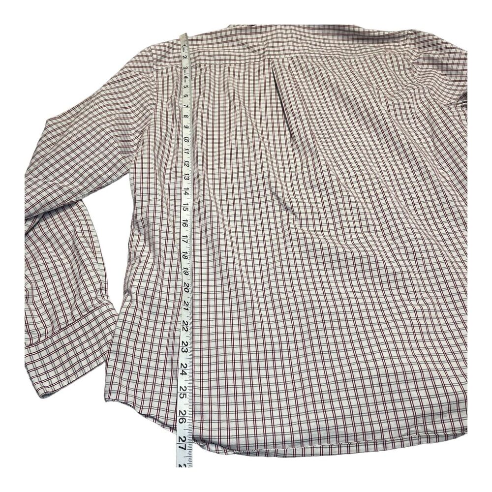 Dockers Shirt Men's Large White Red Plaid Cotton Stretch Long Sleeve Button-Down - Picture 5 of 8